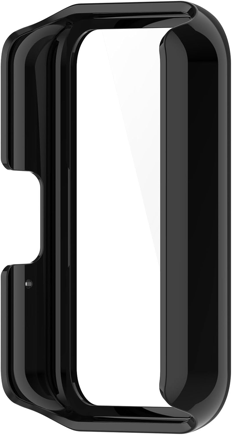 FanTEK Compatible for Samsung Galaxy Fit 3 Watch Case for Women Men, Scratch Resistant Shock Absorbing Case, Shiny Black - Image 3